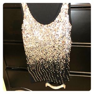 Sequin black top